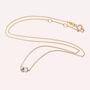 0.38 CT Pırlanta Taşlı Rose Altın Kolye