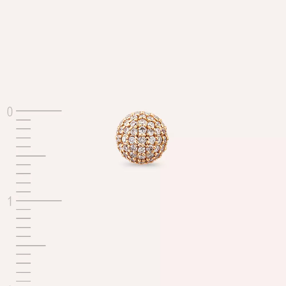 0.38 CT Pırlanta Taşlı Rose Altın Top Tek Küpe