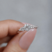 0.38 Karat Vintage Özel Tasarım Asimetri Pırlanta Tektaş Yüzük