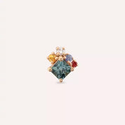 0.39 CT Multicolor Safir ve Pırlanta Taşlı Rose Altın Piercing