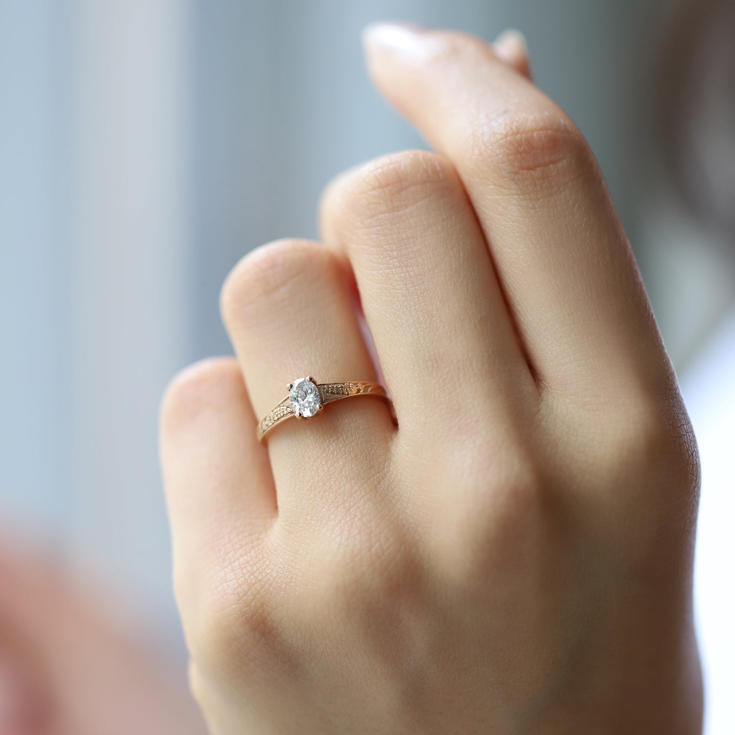 0.40 CT D VS1 GIA Sertifikalı Vintage Lavender Tasarım Pırlanta Yüzük