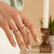 0.40 CT Markiz Kesim Pırlanta Taşlı Rose Altın Yüzük