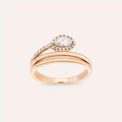 0.40 CT Markiz Kesim Pırlanta Taşlı Rose Altın Yüzük
