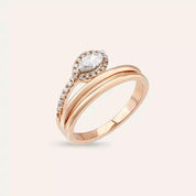 0.40 CT Markiz Kesim Pırlanta Taşlı Rose Altın Yüzük