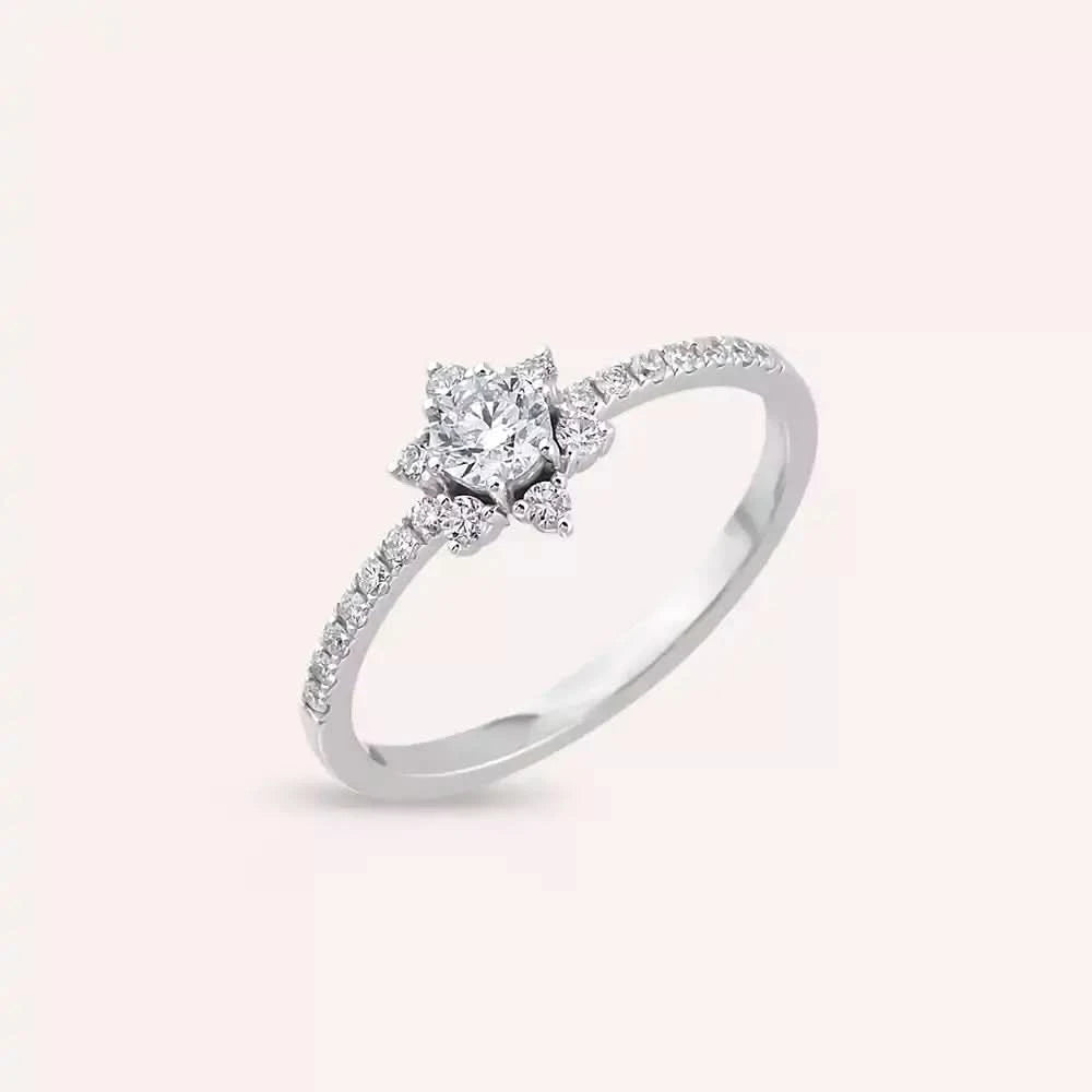 0.40 CT Pırlanta Taşlı Beyaz Altın Yüzük