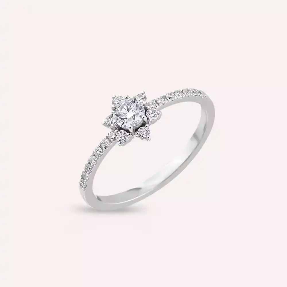 0.40 CT Pırlanta Taşlı Beyaz Altın Yüzük