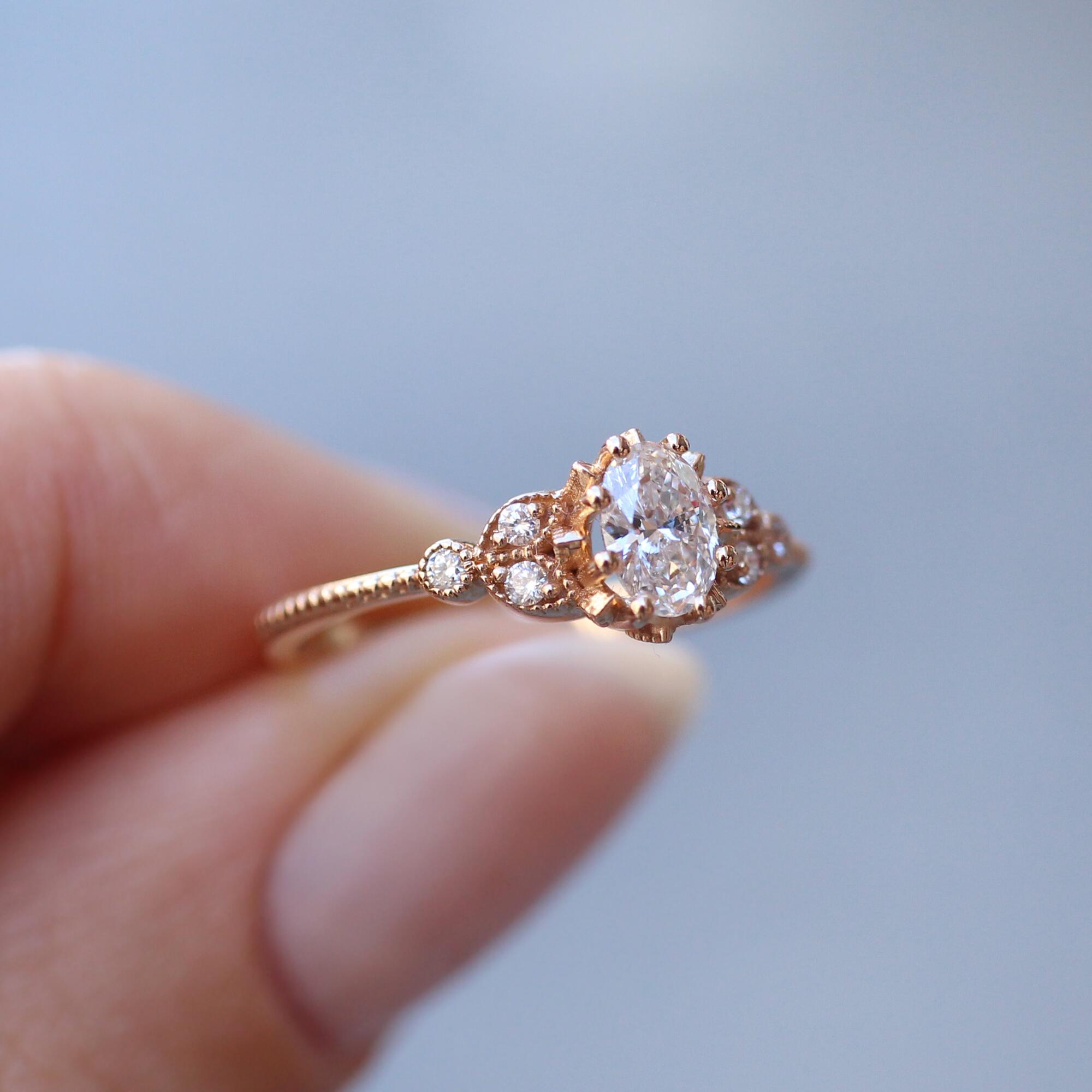 0.40 CT Vintage Alice Tasarım Pırlanta Yüzük