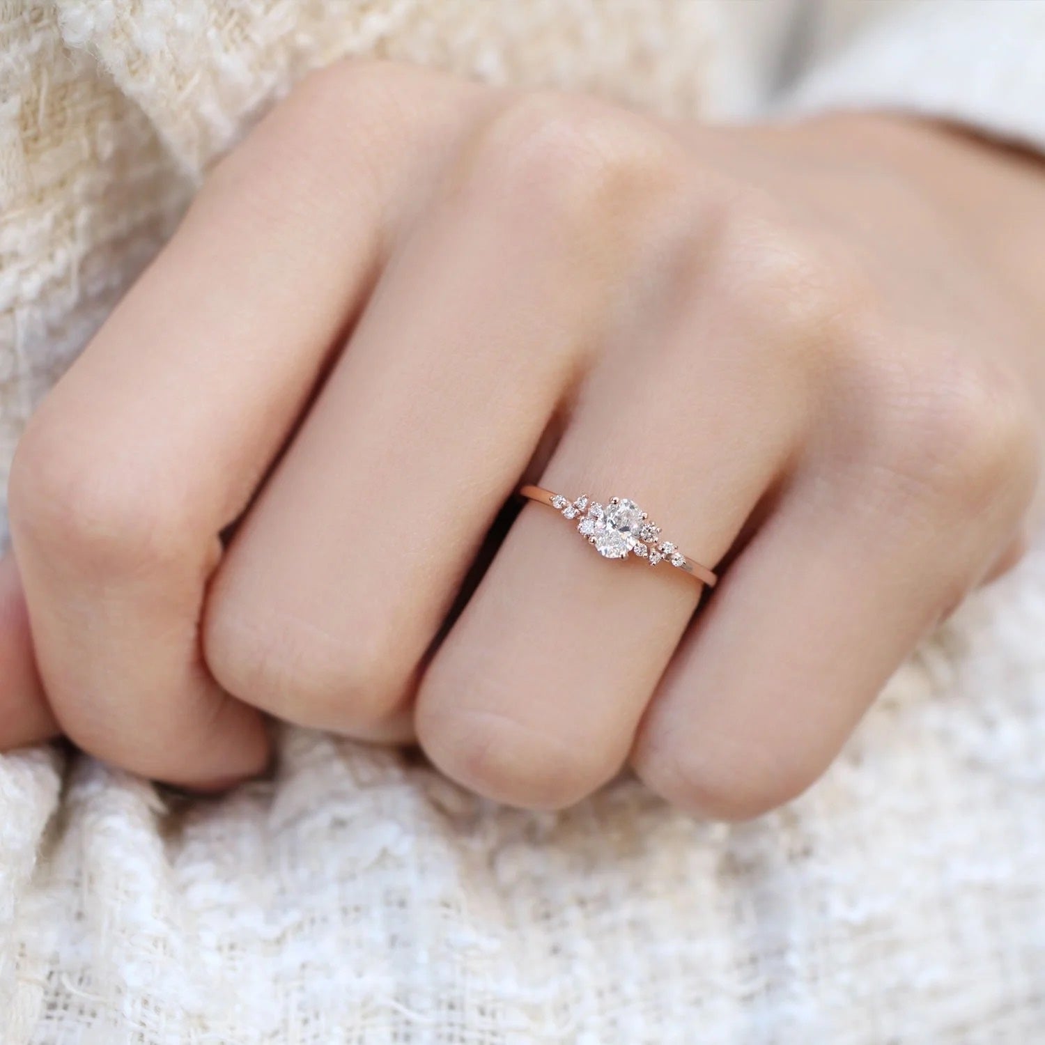 0.40 CT Vintage Asimetri Pırlanta Yüzük