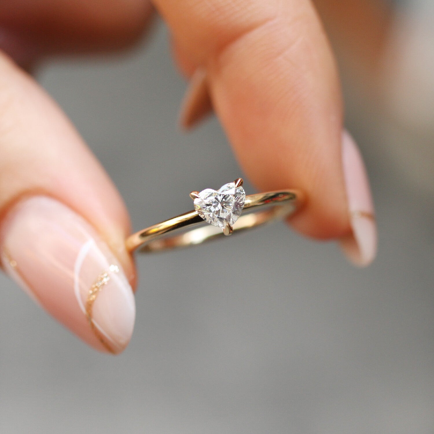 0.40 Karat Özel Tasarım Kalp Pırlanta Yüzük