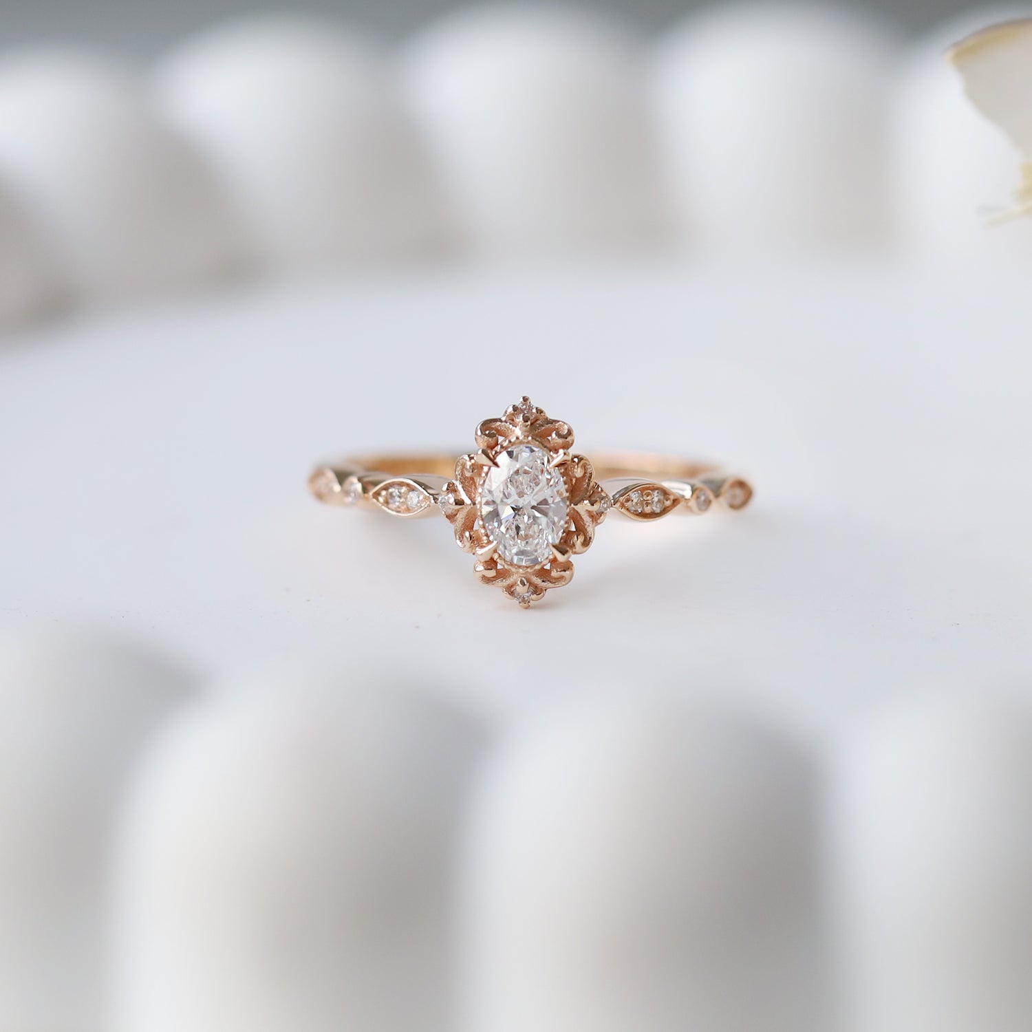 0.42 CT E SI2 GIA Sertifikalı Vintage Emma Pırlanta Yüzük