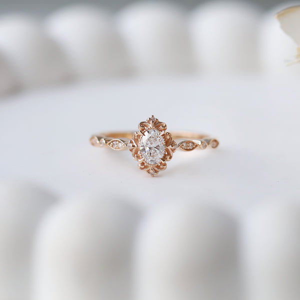 0.42 CT E SI2 GIA Sertifikalı Vintage Emma Pırlanta Yüzük