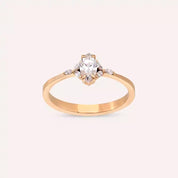 0.42 CT Markiz Kesim Pırlanta Taşlı Rose Altın Yüzük