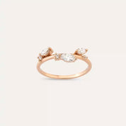 0.42 CT Markiz Kesim Pırlanta Taşlı Rose Altın Yüzük