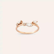 0.42 CT Markiz Kesim Pırlanta Taşlı Rose Altın Yüzük