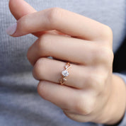 0.42 CT Özel Tasarım Pırlanta Dal Tektaş Yüzük