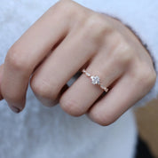 0.42 CT Vintage Özel Tasarım Oval Pırlanta Tektaş Yüzük