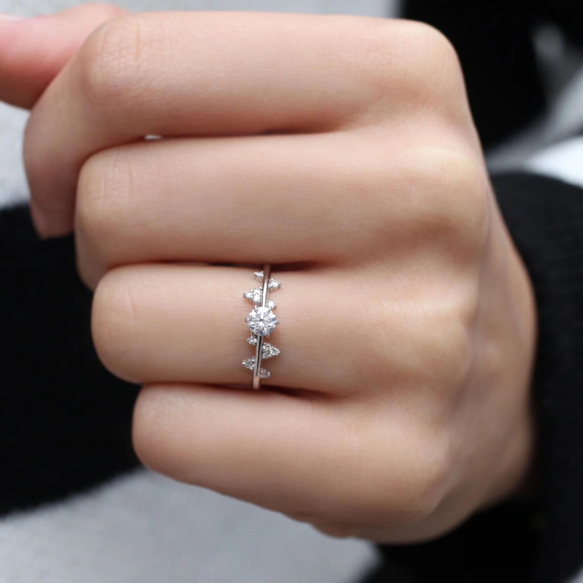 0.42 CT Vintage Özel Tasarım Pırlanta Tektaş Yüzük