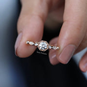 0.42 CT Vintage Sekizgen Pırlanta Yüzük