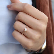 0.42 CT Vintage Tasarım Kar Tanesi Pırlanta Yüzük