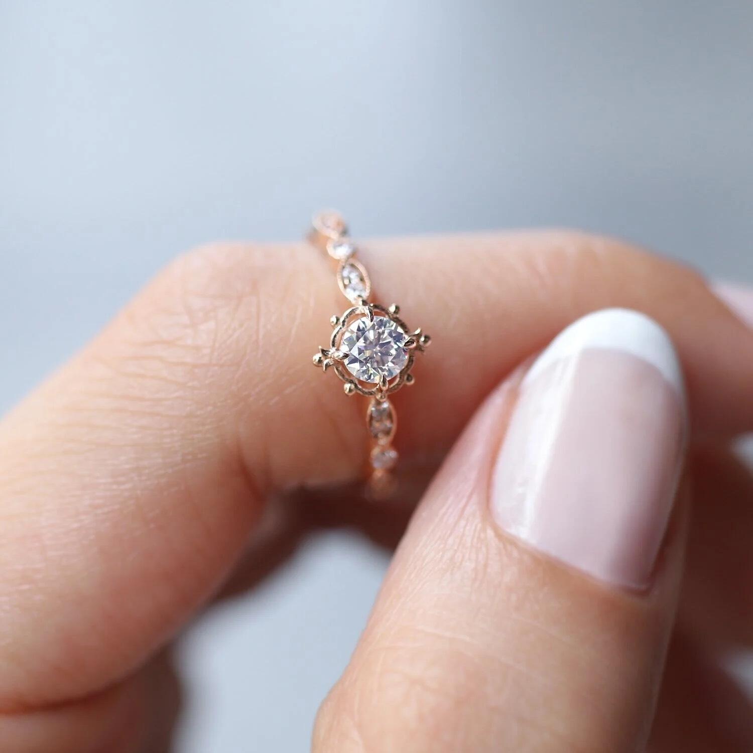 0.42 Karat Vintage Mila Özel Tasarım Pırlanta Yüzük