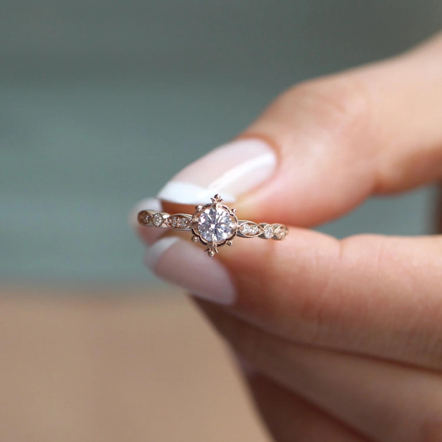 0.42 Karat Vintage Mila Özel Tasarım Pırlanta Yüzük