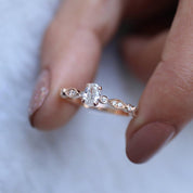 0.42 Karat Vintage Özel Tasarım Oval Pırlanta Tektaş Yüzük