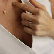 0.44 CT Pink Safir ve Pırlanta Taşlı Rose Altın Yüzük