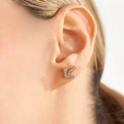 0.45 CT Brown Pırlanta Taşlı Rose Altın Tek Küpe