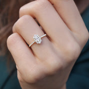 0.45 CT Vintage Oval Lina Tasarım Pırlanta Yüzük