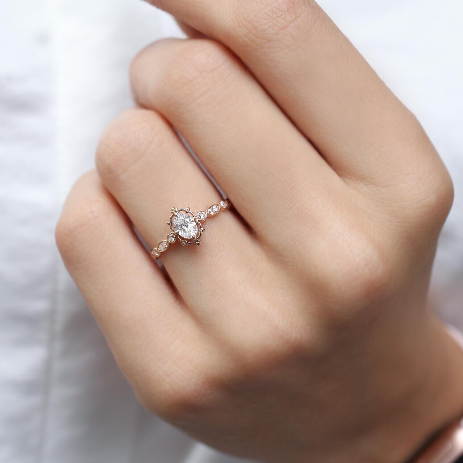 0.45 Karat D VS2 GIA Sertifikalı Vintage Aria Pırlanta Yüzük