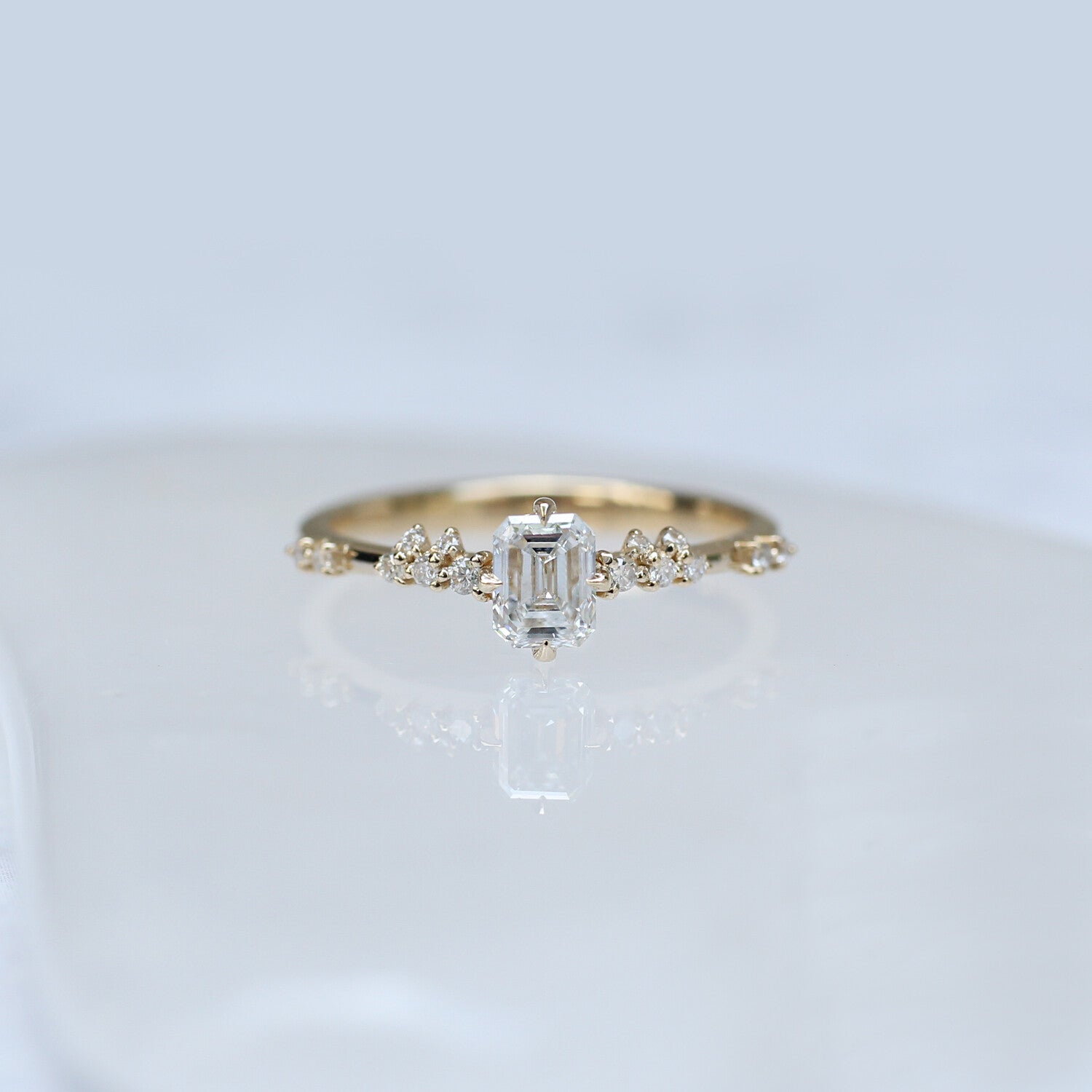 0.45 Karat Vintage Emerald Tasarım Pırlanta Yüzük