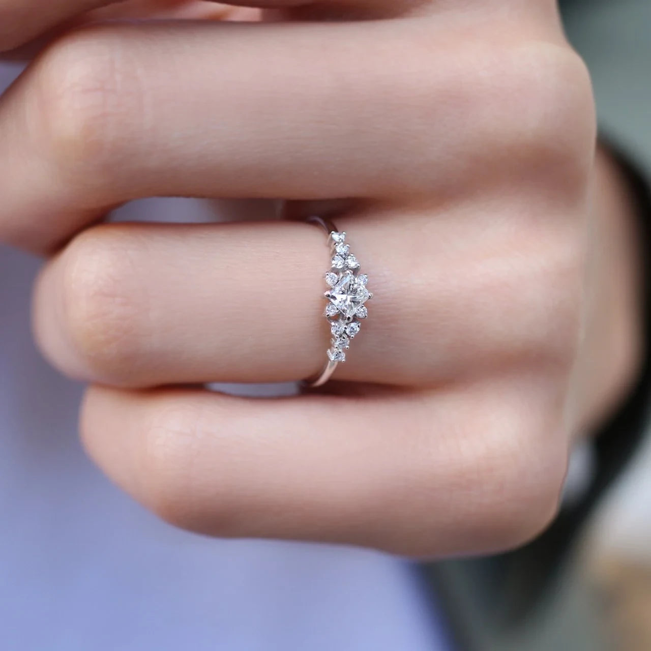 0.45 Karat Vintage Pırlanta Prenses Tektaş Yüzük