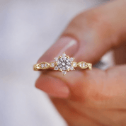 0.45 Karat Vintage Tasarım Kar Tanesi Pırlanta Yüzük