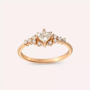 Chloe 0.48 CT Prenses Kesim Pırlanta Taşlı Rose Altın Yüzük