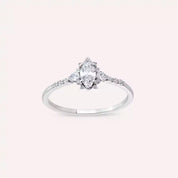 0.49 CT Markiz ve Damla Kesim Pırlanta Taşlı Beyaz Altın Yüzük