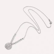 0.50 CT Baget Kesim Pırlanta Taşlı Beyaz Altın Kolye