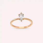 0.50 CT Markiz Kesim Pırlanta Taşlı Rose Altın Yüzük
