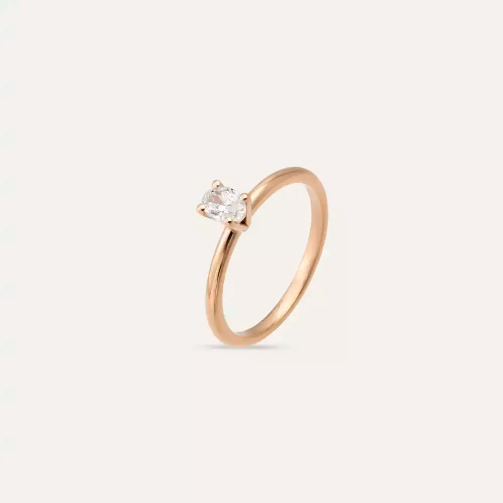 0.50 CT Oval Kesim Pırlanta Taşlı Tektaş Yüzük