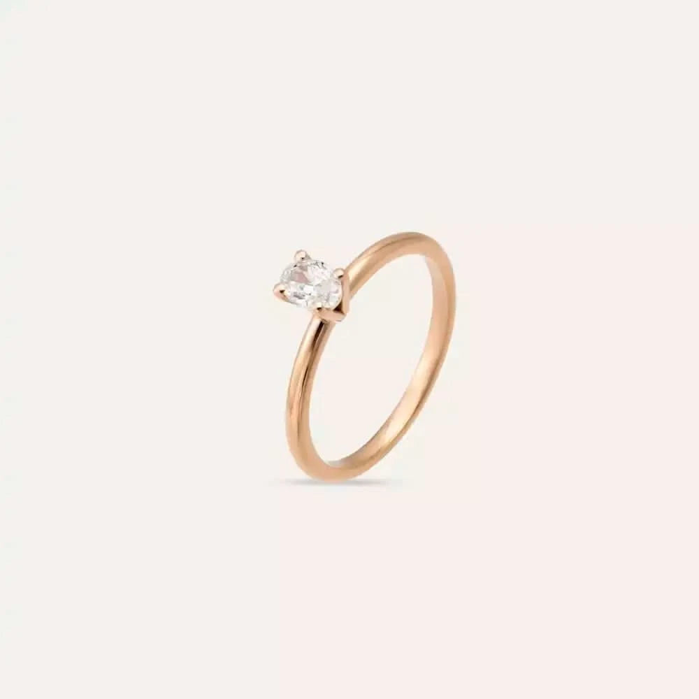 0.50 CT Oval Kesim Pırlanta Taşlı Tektaş Yüzük