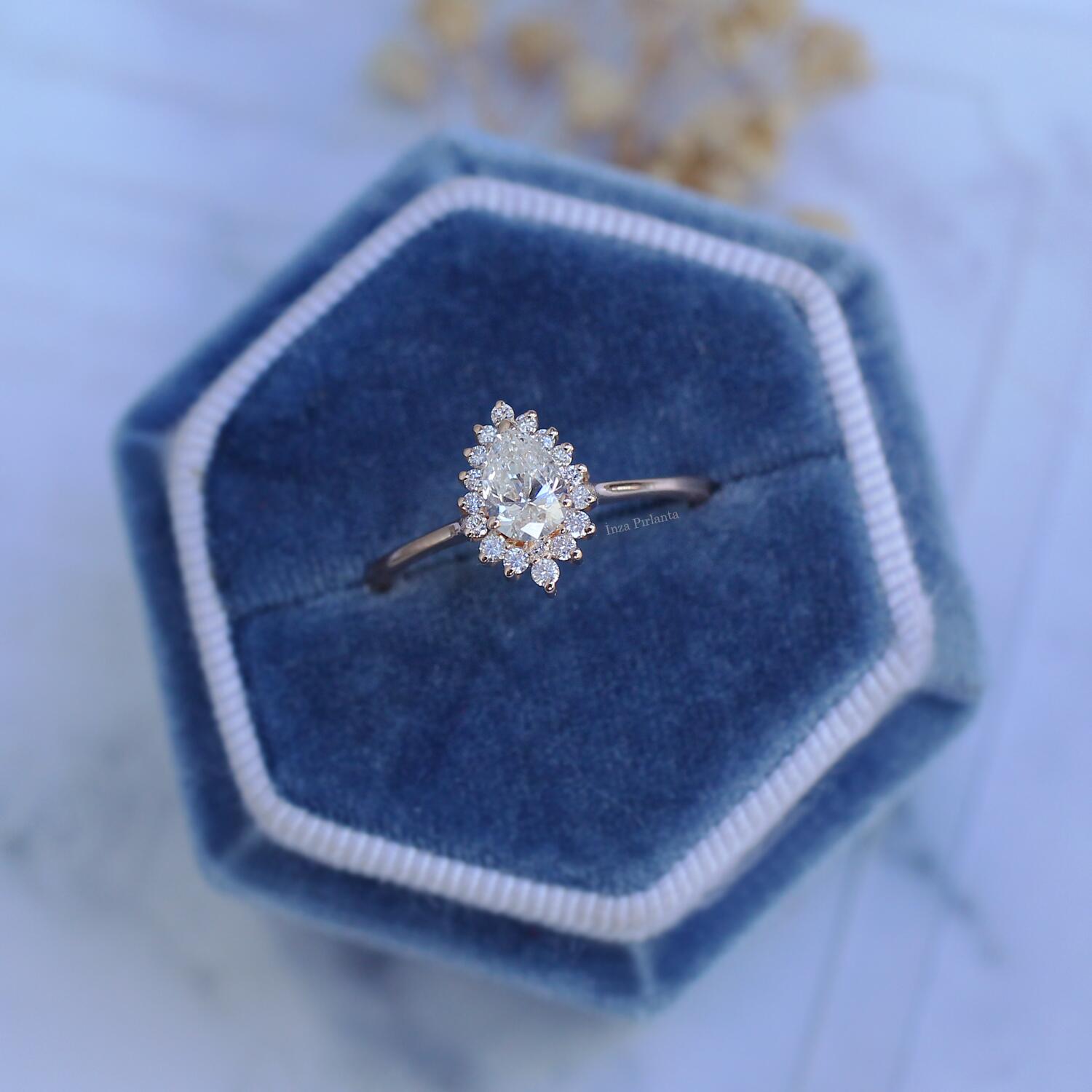 0.50 CT Vintage Tasarım Damla Pırlanta Yüzük