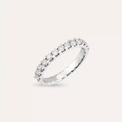 0.50 CT Pırlanta Taşlı Beyaz Altın Yarımtur Yüzük