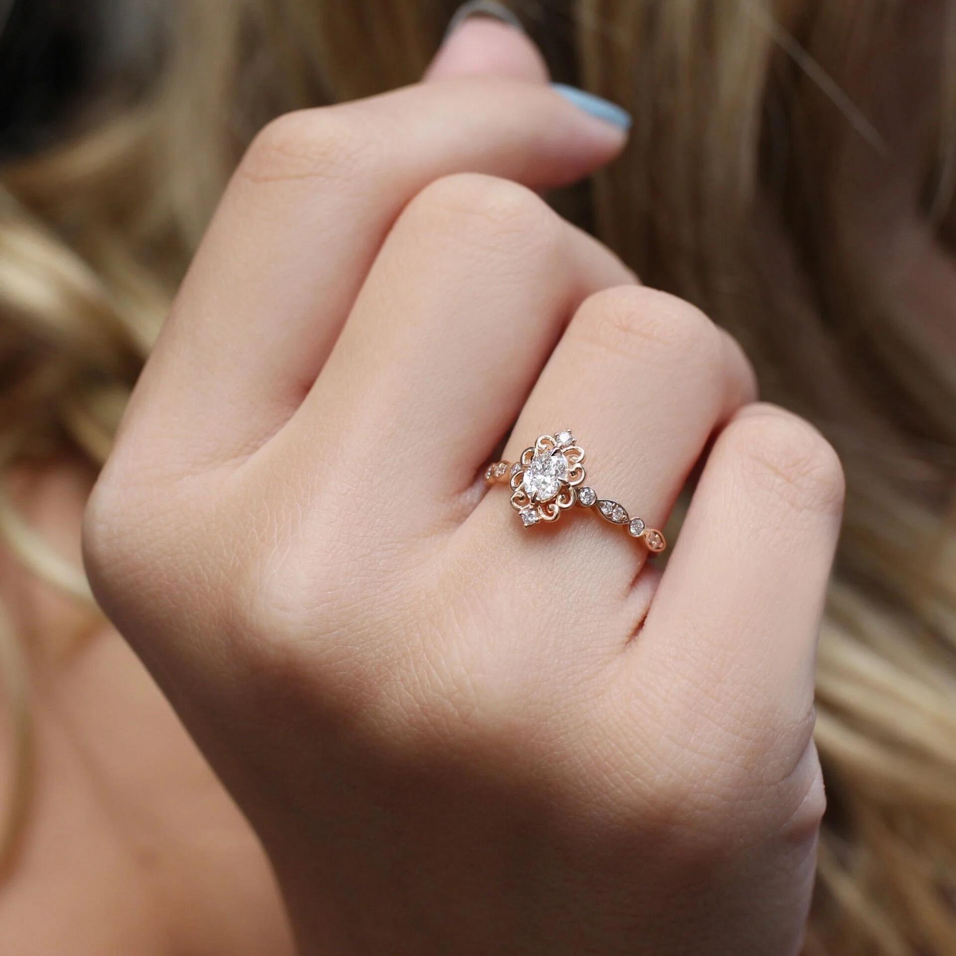 0.50 CT Vintage Mia Tasarım Pırlanta Yüzük