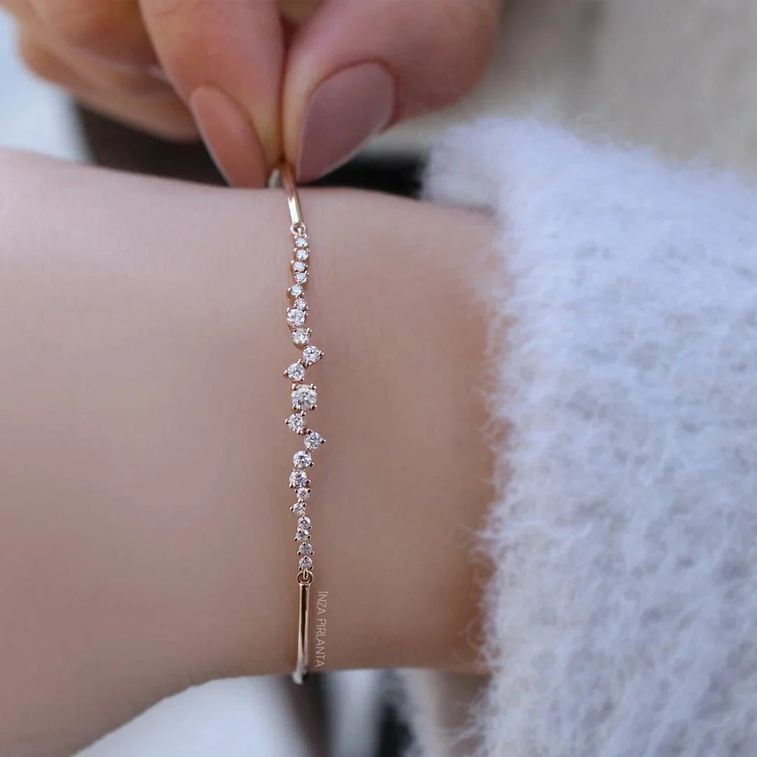0.50 Karat Asimetri Pırlanta Bileklik