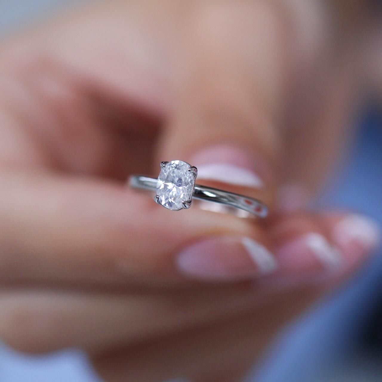 0.50 Karat Oval Pırlanta Tektaş Yüzük