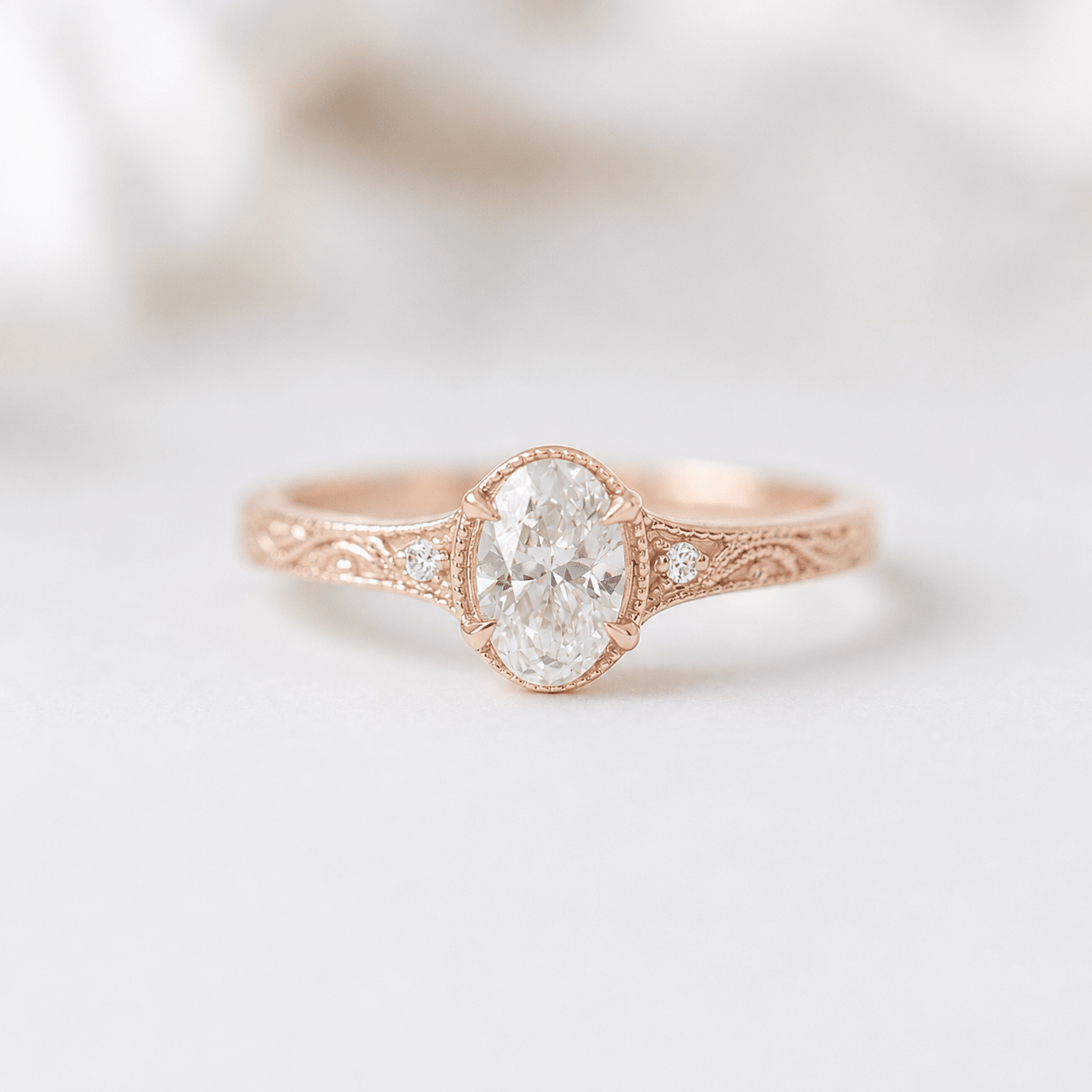 0.51 Karat D VS2 GIA Sertifikalı Vintage Sia Oval Pırlanta Yüzük