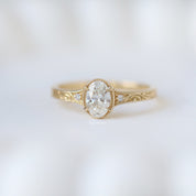 0.51 Karat E SI2 GIA Sertifikalı Vintage Sia Oval Pırlanta Yüzük - Kopya