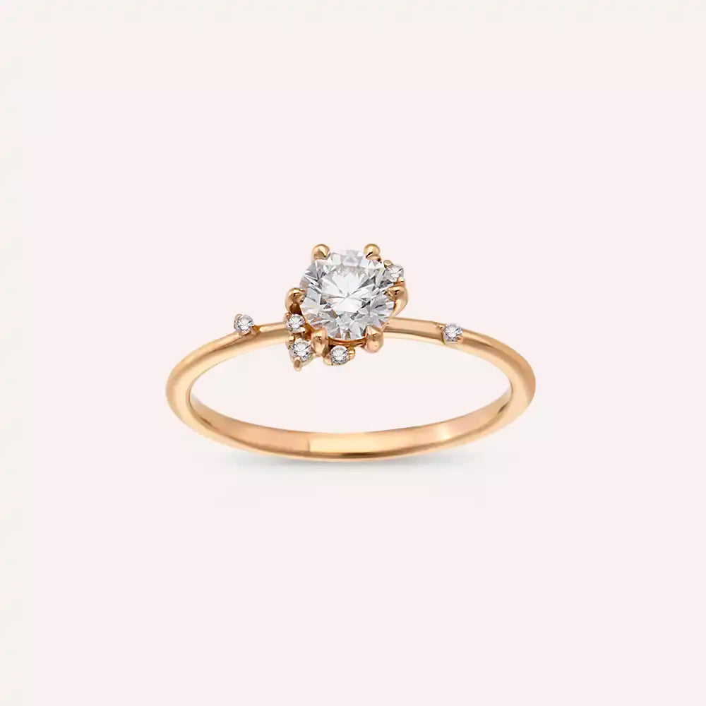 Susan 0.53 CT Pırlanta Taşlı Rose Altın Yüzük