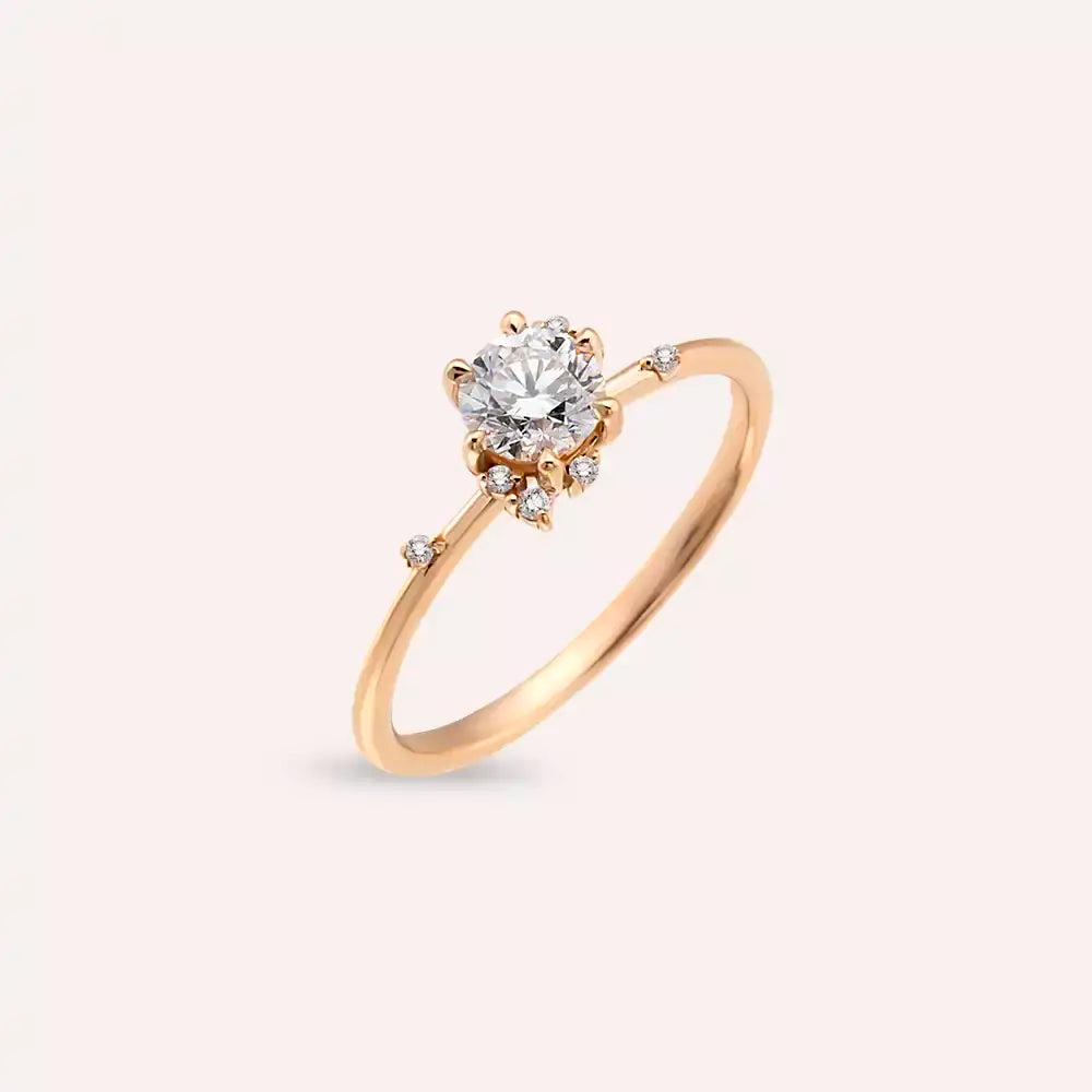 0.53 CT Pırlanta Taşlı Rose Altın Yüzük