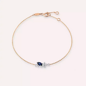 Rina 0.53 CT Safir ve Pırlanta Taşlı Rose Altın Bileklik
