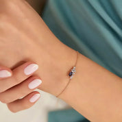 0.53 CT Safir ve Pırlanta Taşlı Rose Altın Bileklik